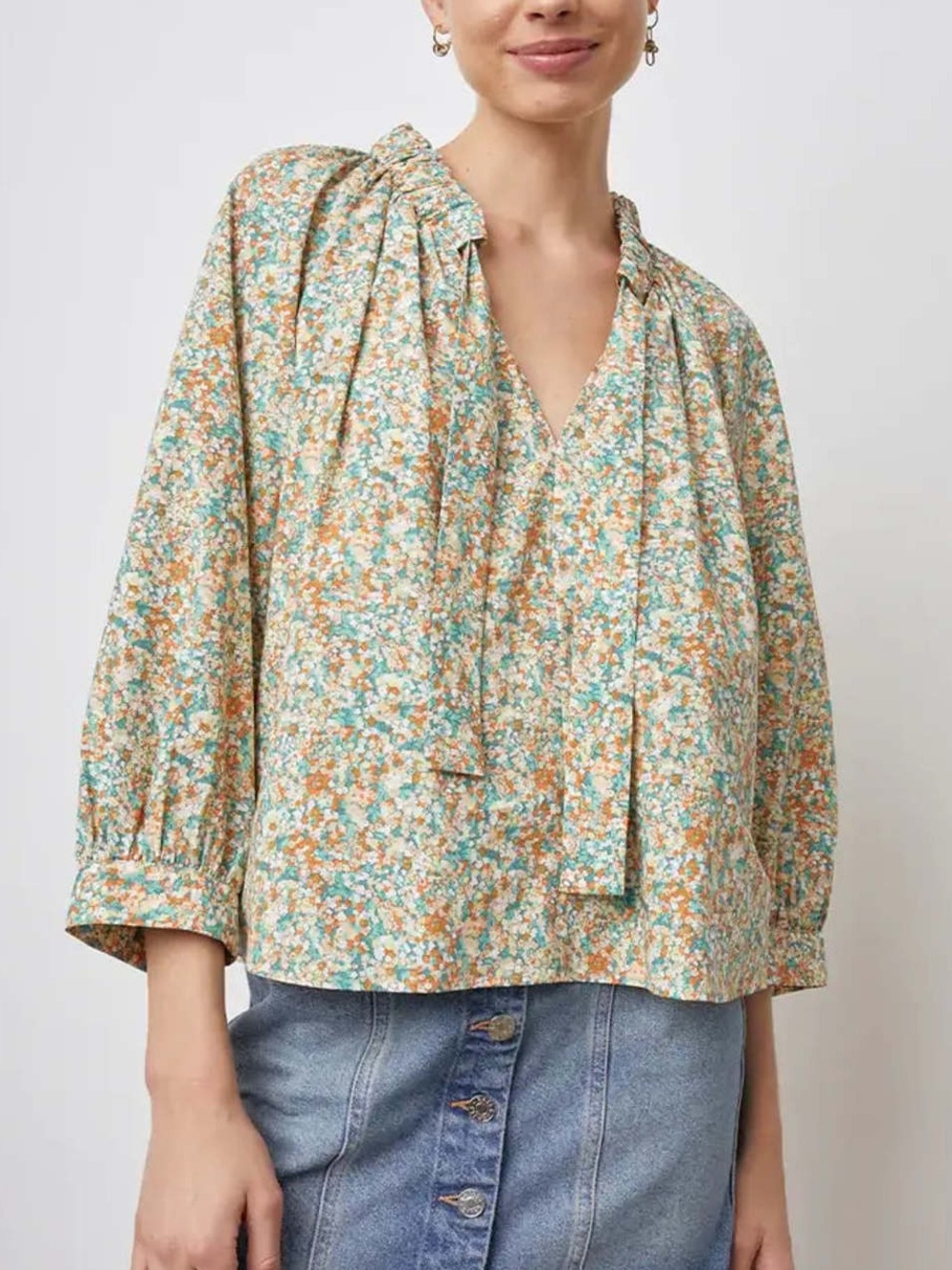RAILS Floral Amal Shirt in Cassia